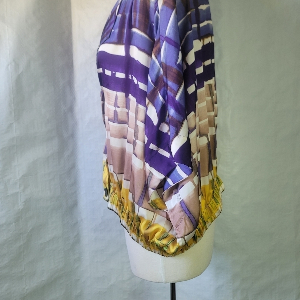 Coldwater Creek 1x/18 Watercolor Stripe Cropped Dolman Blouse Shirt Top - Picture 4 of 4